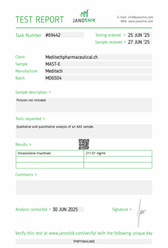 Meditech-庚酸屈他雄酮检测报告-Mast-E检测报告