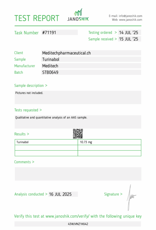 Meditech特力补检测报告
